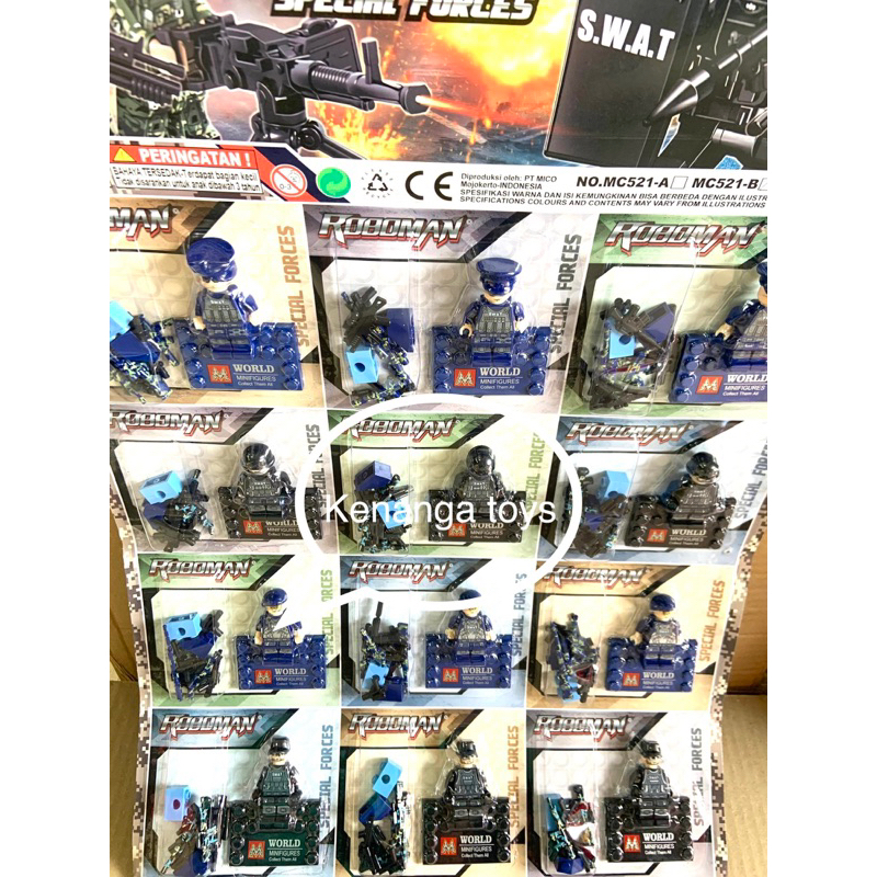 mainan lego block figure police MC 521B/ super warior roboman