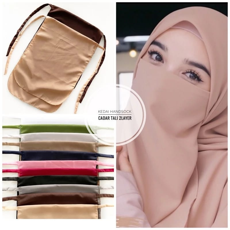 cadar hijab syar'i jumbo cadar niqab tali 2 layer ceruty