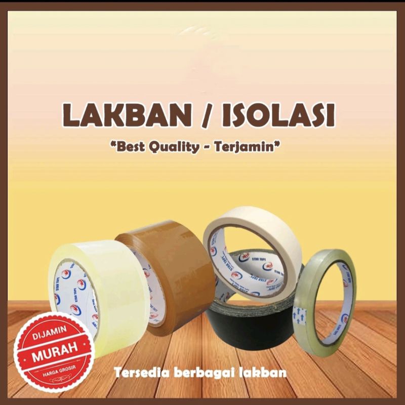 

Lakban Besar Bening 100 yard | Lakban Coklat Besar | Lakban Hitam Kain | isolasi