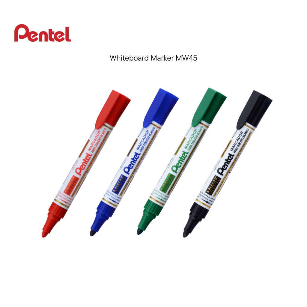 

Spidol Non Permanent Pentel MW45 Whiteboard Marker Ujung Fine Tip Tinta Hitam Biru Merah Spidol papan Tulis - Satuan