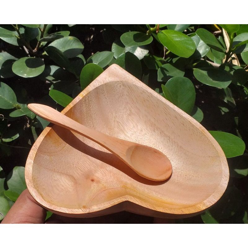 mangkok masker kayu mahoni motif love / mangkok masker kayu / mangkok mahoni