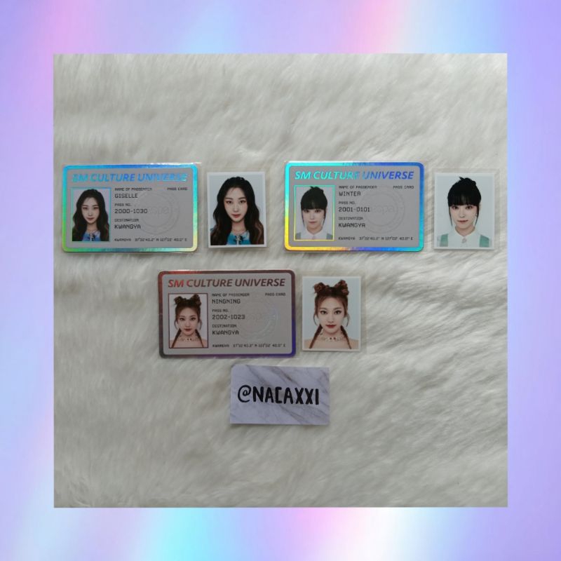 Photocard Official aespa SMCU Passport Set (ID card+ID Pict)