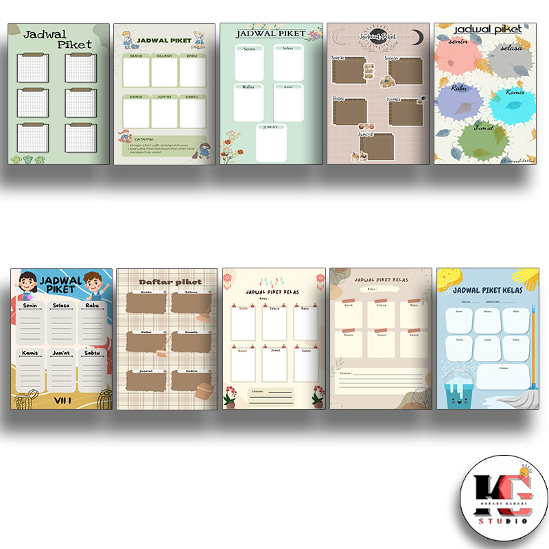 Hiasan Dinding Jadwal Piket Kelas Custom Mapel Sekolah Schedule