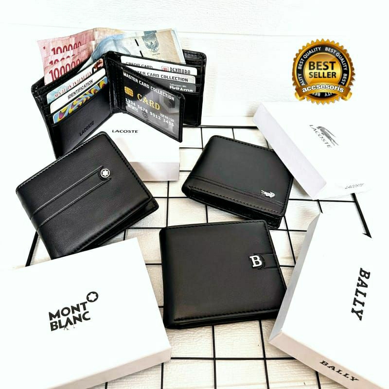 DOMPET PRIA KULIT BRANDED DOMPET COWOK LOGO Lst MB Bly KULIT IMPOR FREE BOX