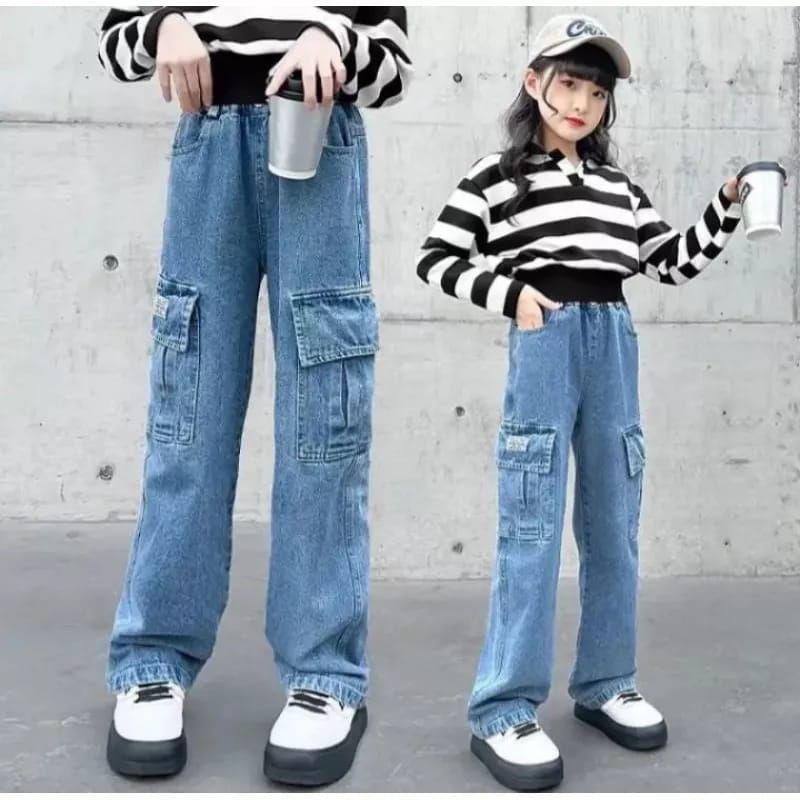 New Arrival  Kulot Jeans Anak Perempeuan Vareasi Kancing Bawah/Kulot jins wanita/Kulot Denim/Celana 