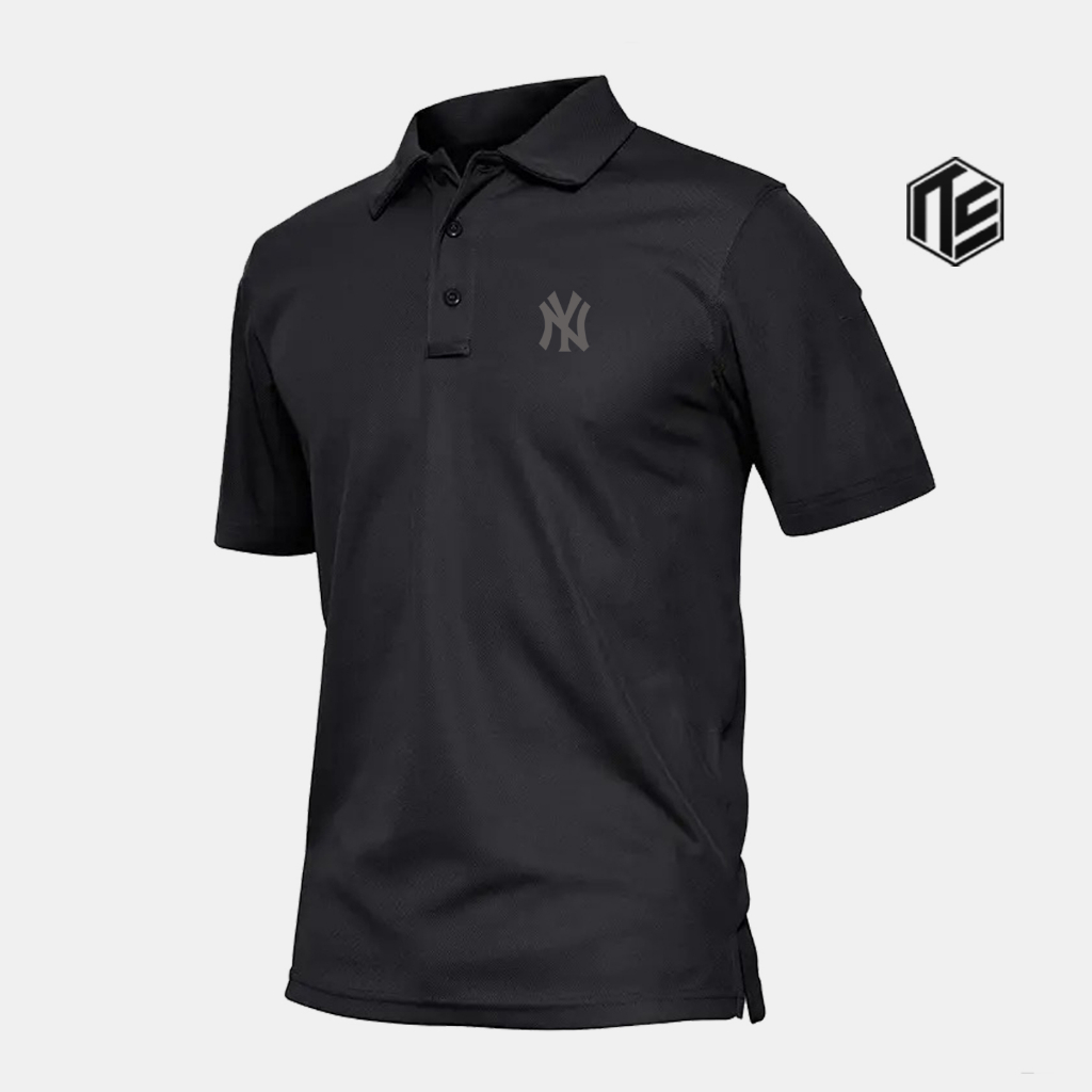 Kaos Polo Kerah Lengan Pendek Ny Text Silver Pria & Wanita Terkeren Unisex Baju Kerja Premium