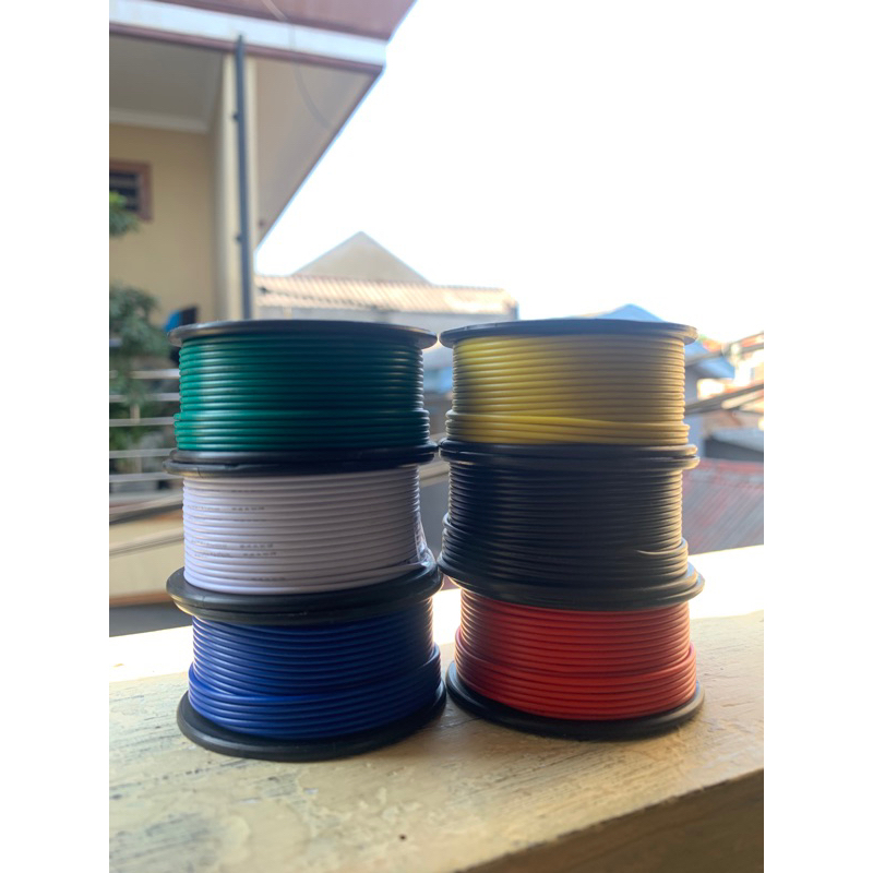 Kabel AWG 24 serabut putih - 1 Roll (20 meter)