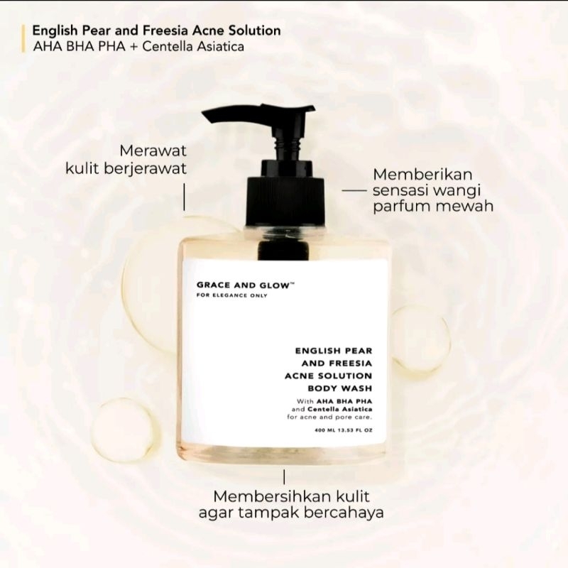 Grace and Glow English Pear and Freesia Anti Acne Solution Body Wash