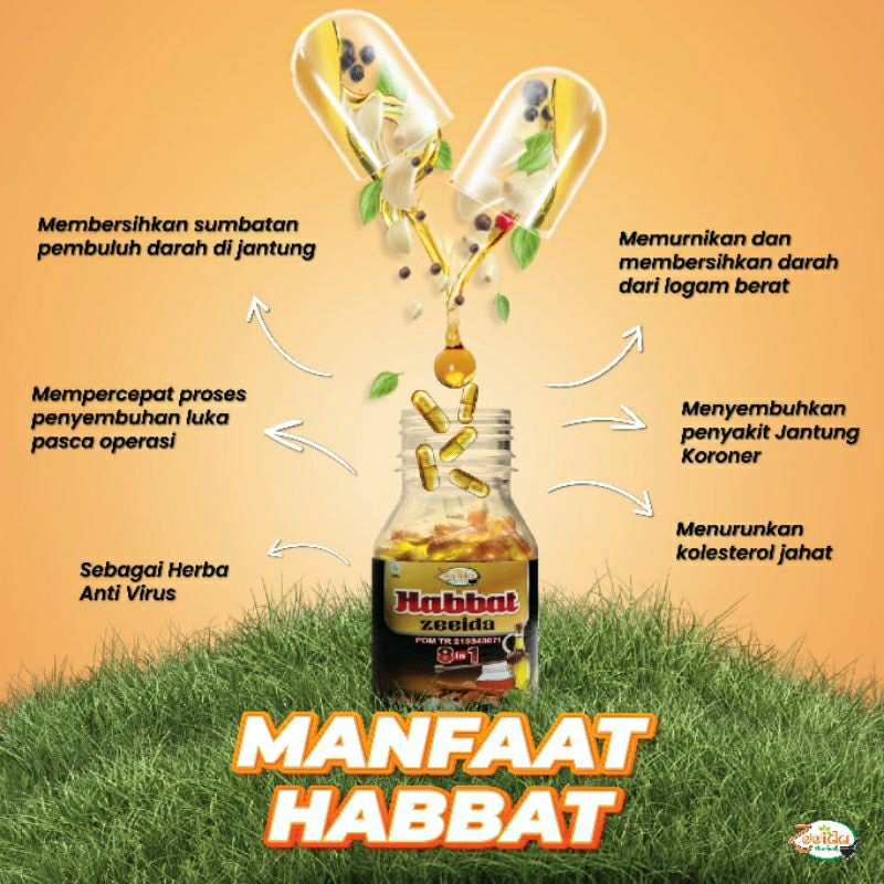 

Habbatusauda Habbat's oil soft capsule Zeeida Herbal 8 in 1, promil extra minyak kapsul jintan hitam propolis trigana obat kesehatan tradisional sehat nabawi