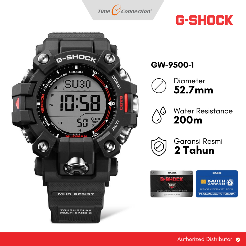 Casio G-SHOCK GW-9500-1 Mudman Original / Jam Tangan Pria Digital Master of G-Land
