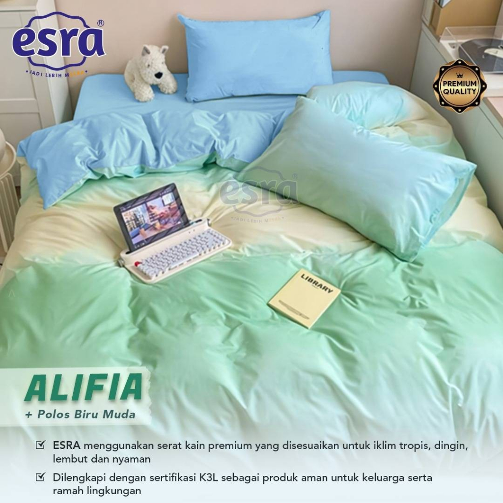 Bedcover Set Motif Alifia Bahan Katun Premium Quality bedcover sprei aesthetic motif bunga daun 160x