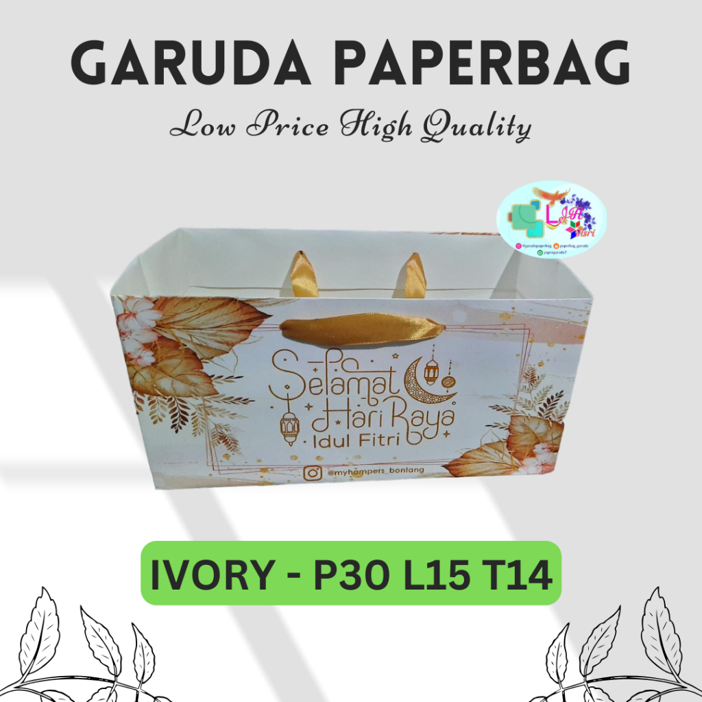 Paper Bag Murah, Custom Paperbag Idul Fitri, Paperbag Hari Raya Idul Fitri Bahan Ivory 210gsm