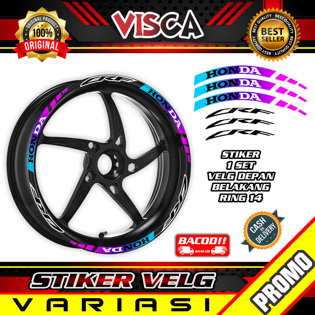 Stiker Velg List Velg Motor Stiker Velg Sticker CRF RING 17 Bunglon