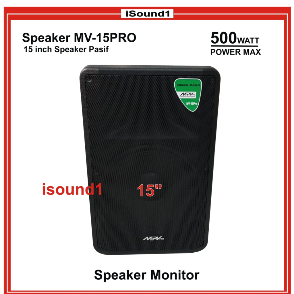 Speaker Pasif MPV MV 15PRO 15 inch 15 in 1 unit Ori kualitas bagus