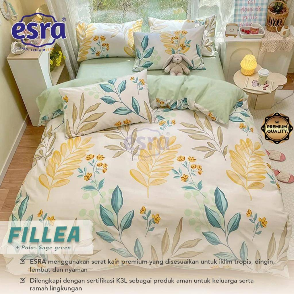 Bedcover Set Motif Fillea Bahan Katun Premium Quality bedcover sprei aesthetic motif bunga daun 160x