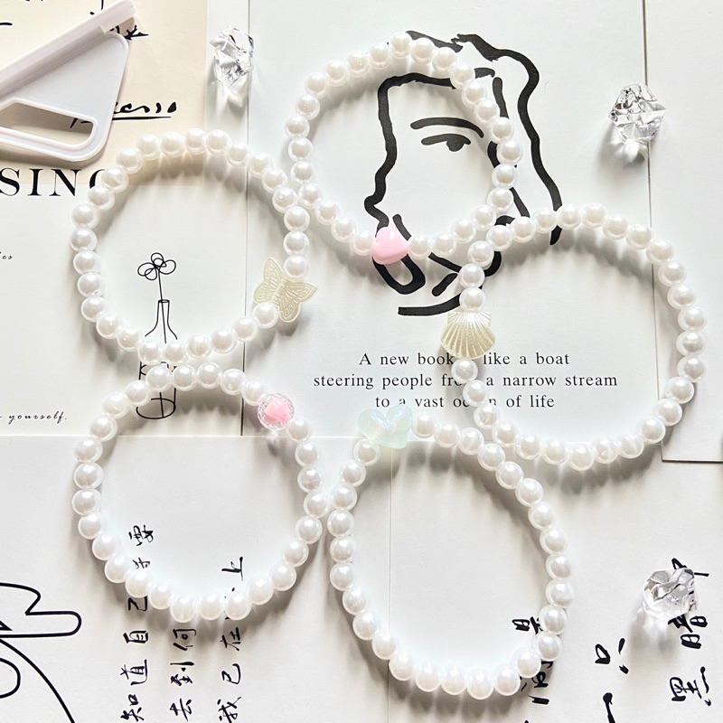 Gelang manik mutiara putih // Gelang mutiara lucu
