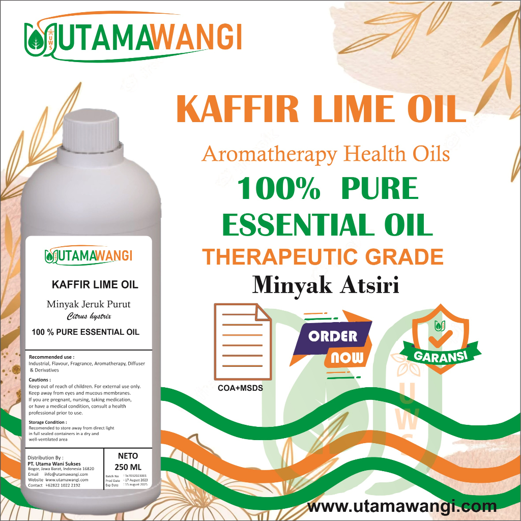 Kaffir Lime Essential Oil 100% Minyak Atsiri Jeruk Purut 250 ml
