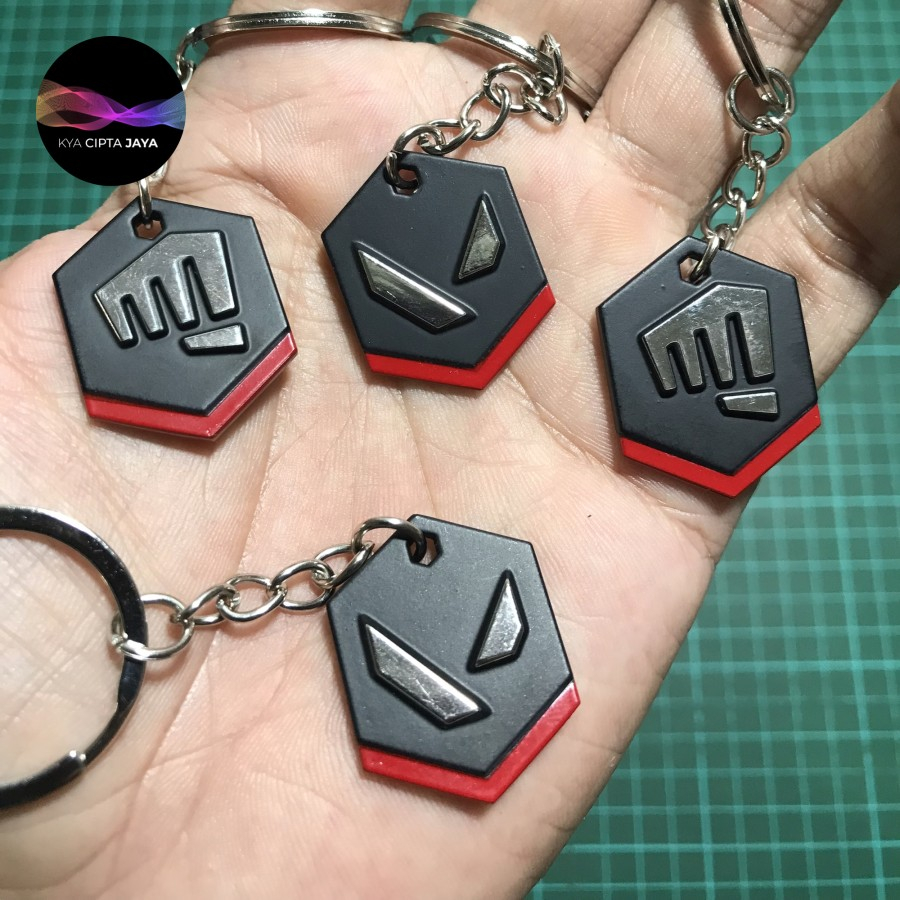 Gantungan Kunci Fist Bump Riot Gun Buddy Keychain Valorant Full Metal
