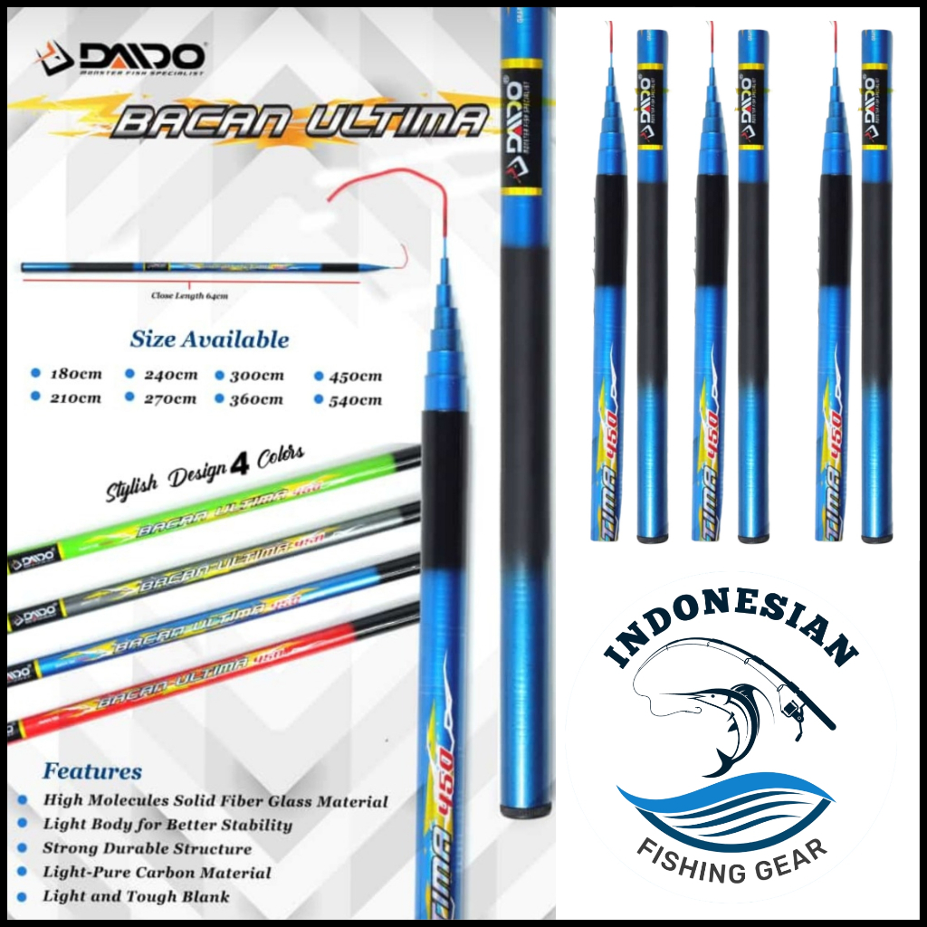 JORAN POLE/TEGEK DAIDO FIBER 180CM SAMPAI 540CM TEGEK MURAH