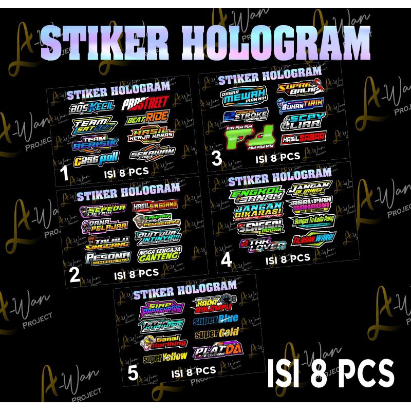 

stiker hologram kata kata pack/paket