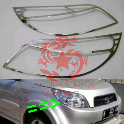 garnish chrome lampu depan mobil RUSH TERIOS lama old 2008 - 2011