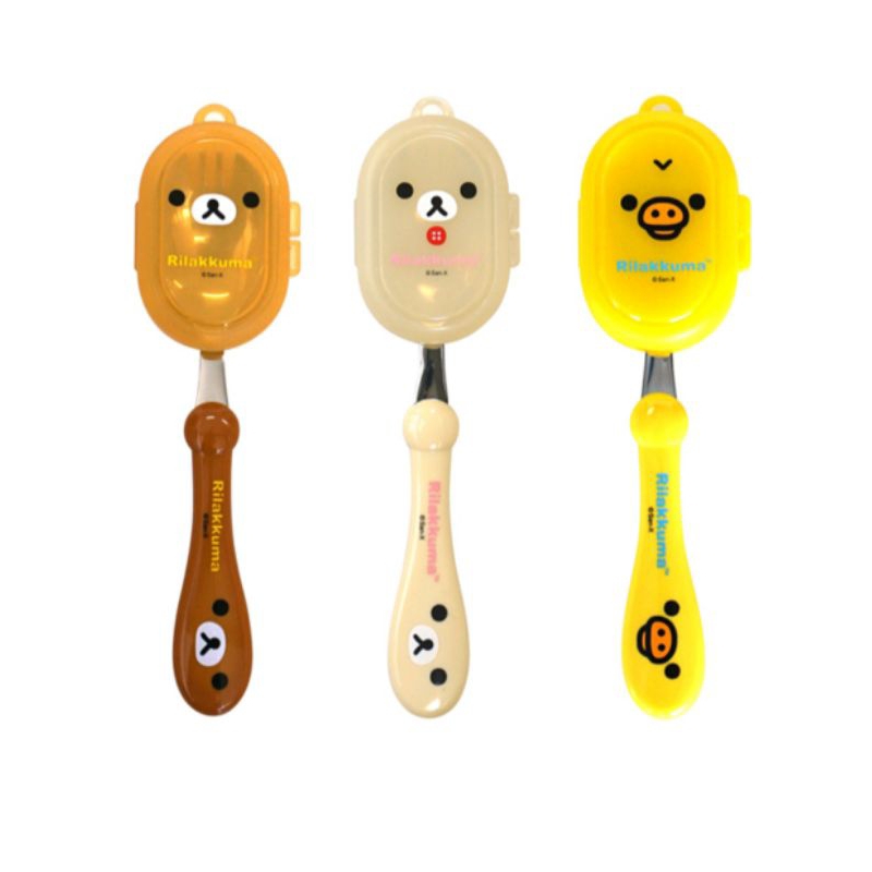 Sendok makan Rilakkuma dengan case-nya(1pcs) ORI Korea