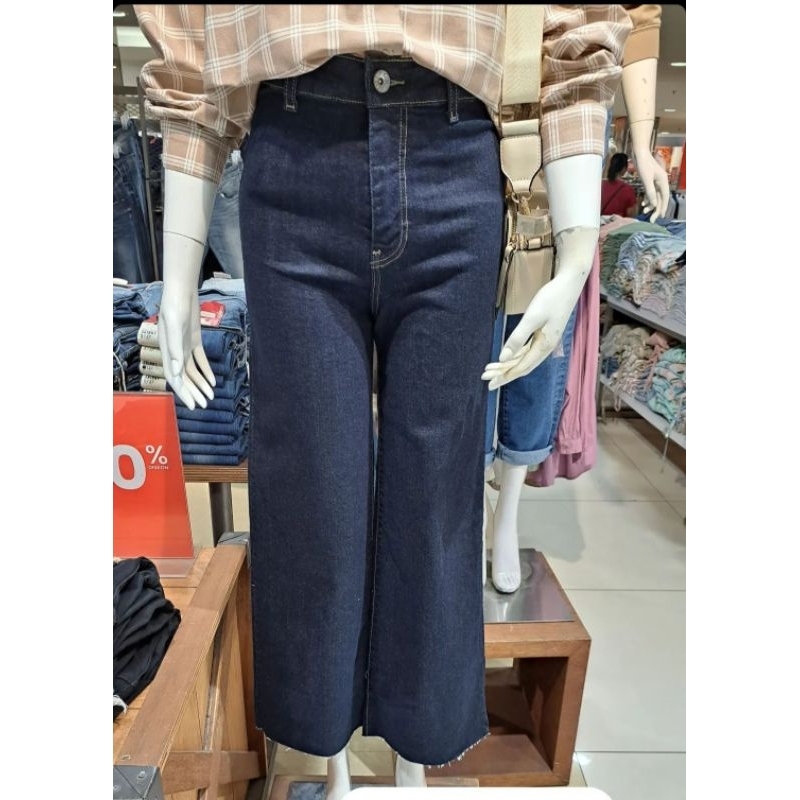 celana jeans wanita model kulot logo jeans original