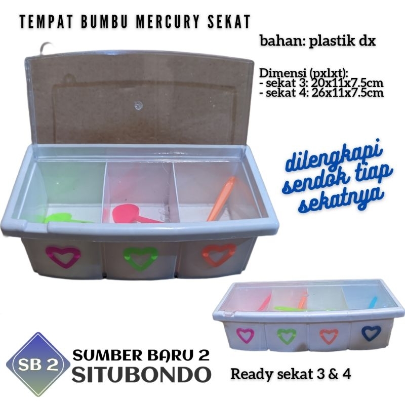 Tempat Bumbu Sekat Mercury Plastik Dx