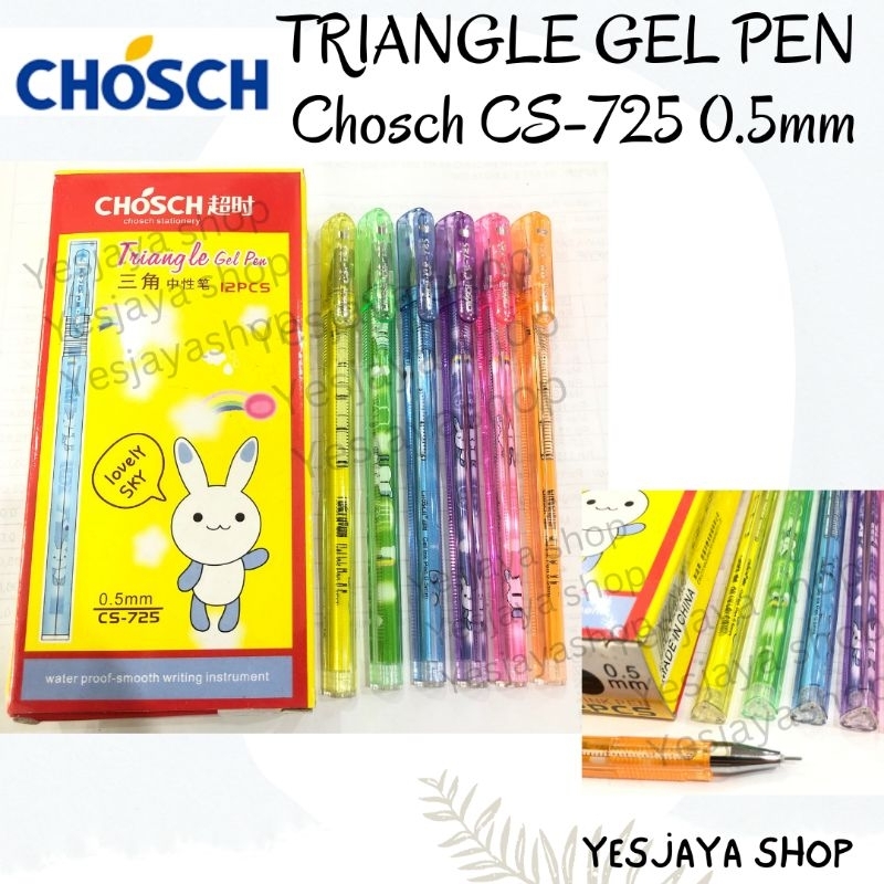 

Pen gel Triangle Chosch CS 725 isi 1 Lusin (12 pcs)