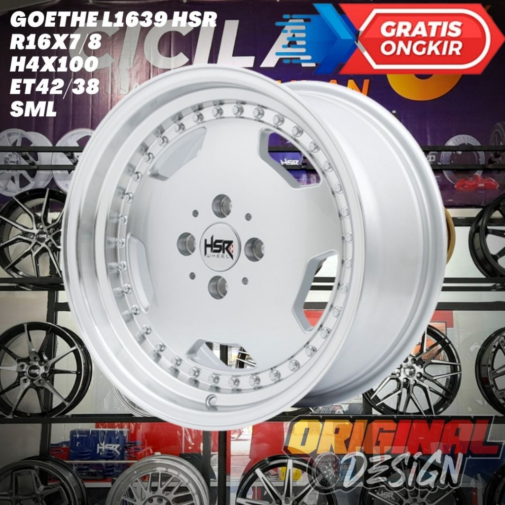 Velg Mobil Ring 16 CELONG HSR GOETHE R16 Lebar 7/8 Lobang 4 ET42/38 SML