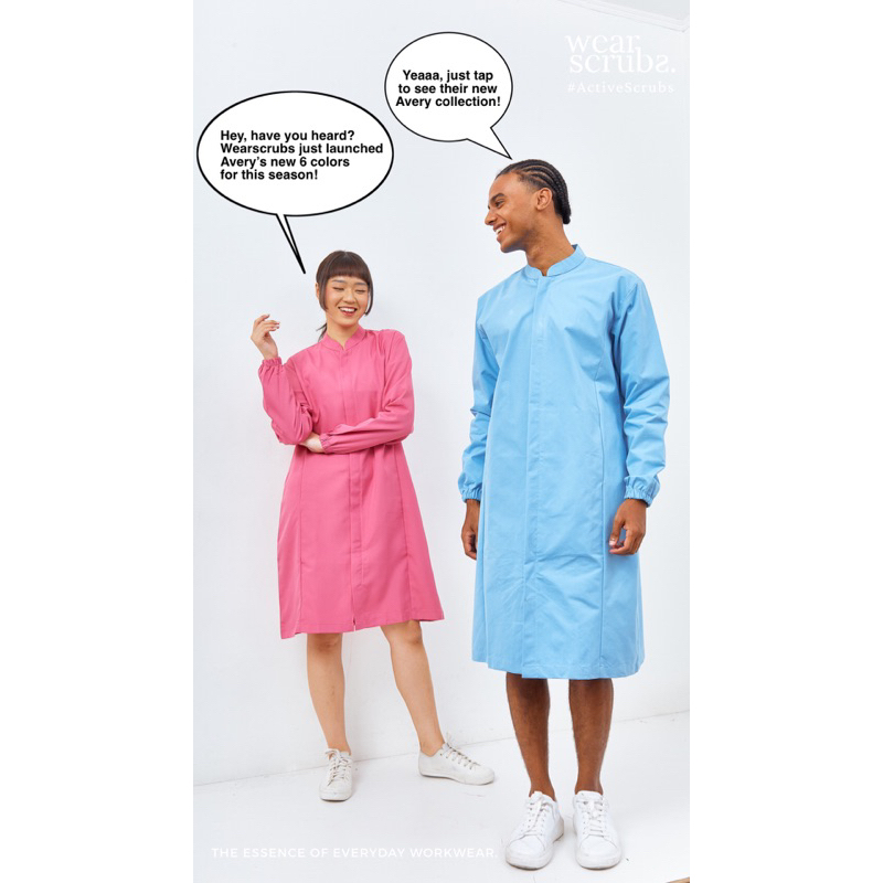 𝗪𝗲𝗮𝗿𝘀𝗰𝗿𝘂𝗯𝘀 AVERY Waterproof Gown Unisex - Gaun Anti Air Dokter Dokter Gigi Perawat Tim Medis Pria Wa