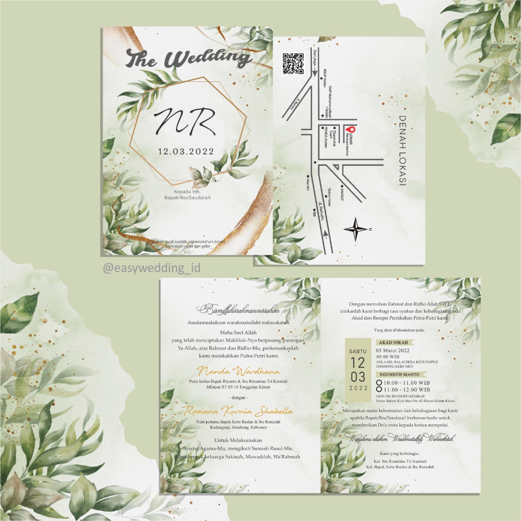 Undangan pernikahan amplop custom