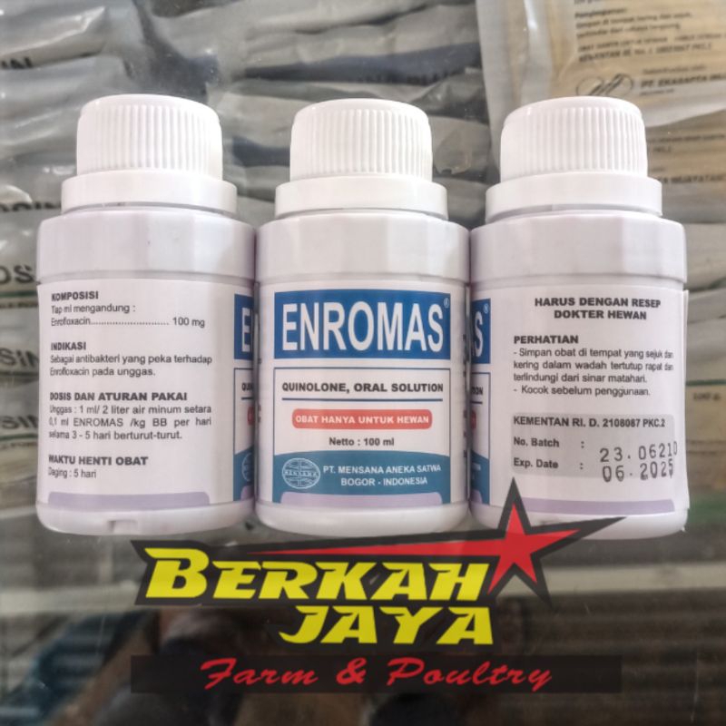 ENROMAS  100ml Obat Ayam Hewan CRD Snot Cholera Diare