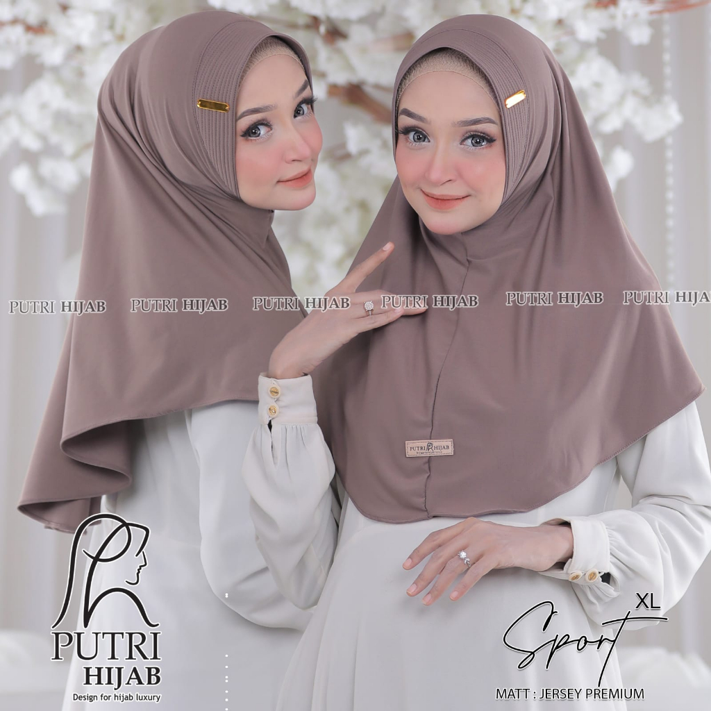 [SPORT BY PUTRI HIJAB] Bergo Sport Hijab Instan Jersey Hijab Sporty Olahraga
