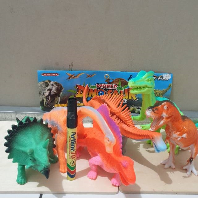 mainan dinosaurus besar full karet 6 pcs dino mainan dinosaur world mainan pajangan dinosaurus murah