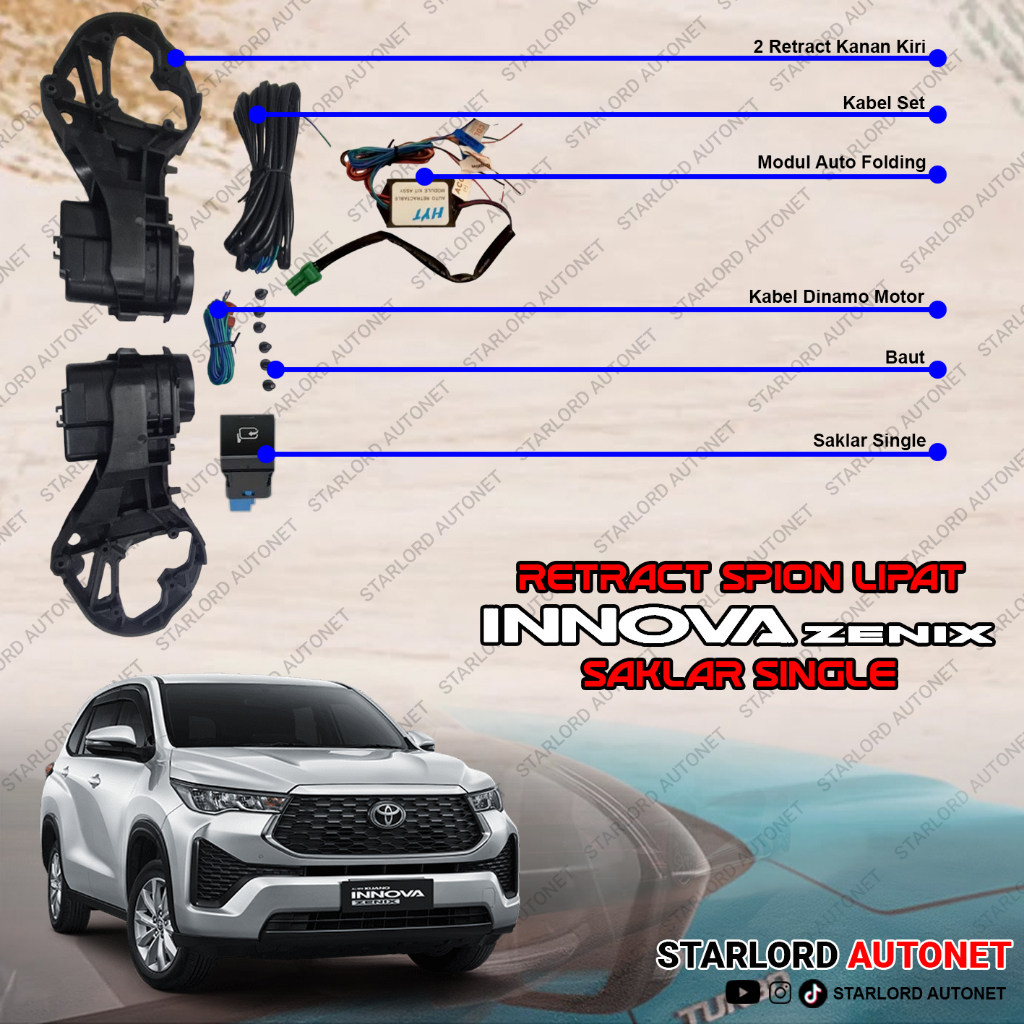 RETRACT SPION LIPAT INNOVA ZENIX / MOTOR SPION LIPAT INNOVA ZENIX