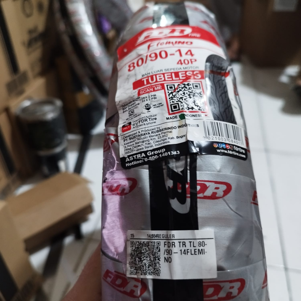 Ban Depan Motor Matic FDR Flemino Depan 80/90-14 Tubeless