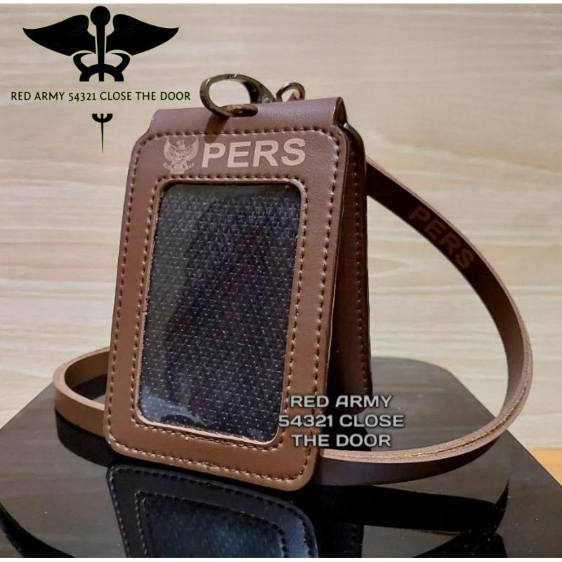 

ID Card Holder Tali Lanyard Name Tag Model Lipat Logo PERS