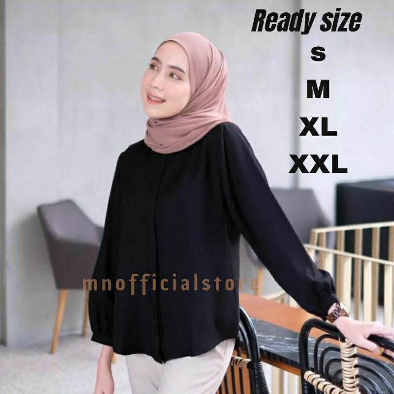 Kemaja Hitam PREMIUM/ blouse hitam wanita /kemeja hitam formal