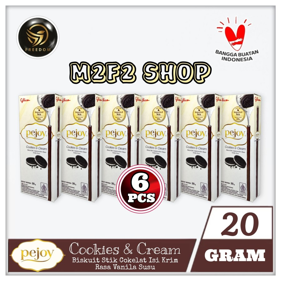 

Pejoy Cookies & Cream | Biskuit Stik Cokelat Vanila Susu - 20 gr (Kemasan 6 Pcs)