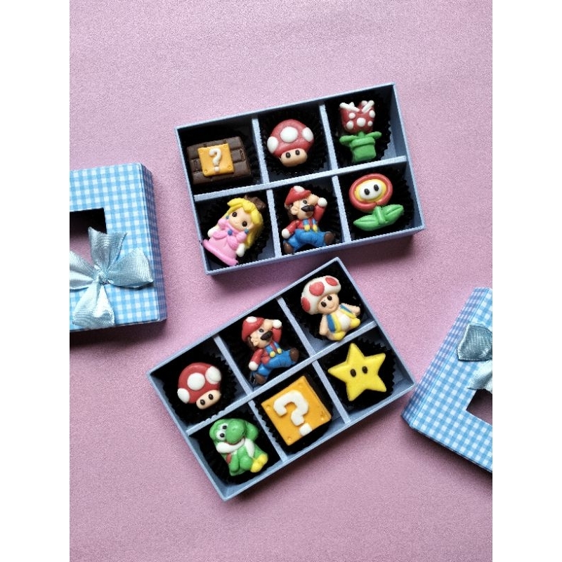 

Birthday gift hampers cokelat karakter tema Super Mario