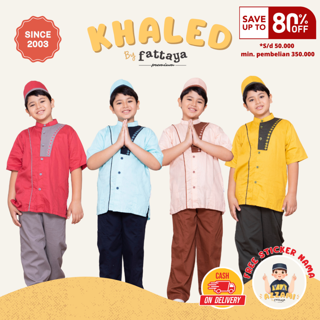 Fattaya Premium Koko Anak Khaled - Baju Muslim Laki-laki Busana Putra Islami untuk Buah Hati Setelan