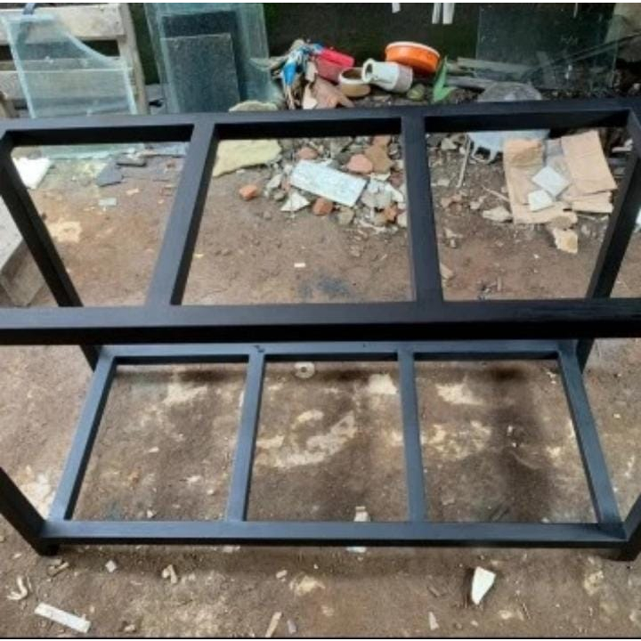 rak aquarium 100x40 besi holo full 2susun kualitas premium termurah