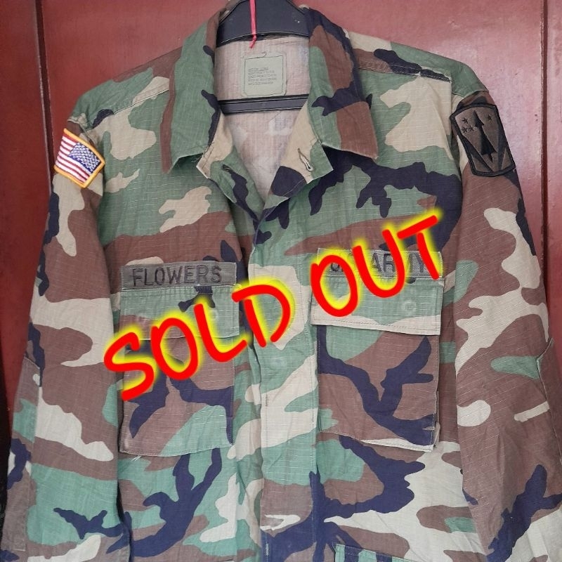 BDU Woodland Issue Us Army Patch Original Kemeja Second Original Preloved