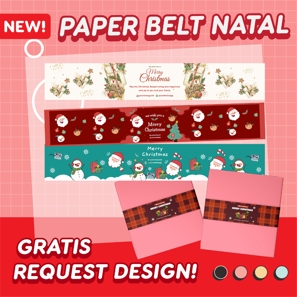 

Paper Belt Natal Christmas Custom Packaging Sleeve Free Design Label Hampers Natal Packaging Paper Sleeve | Label Segel Box