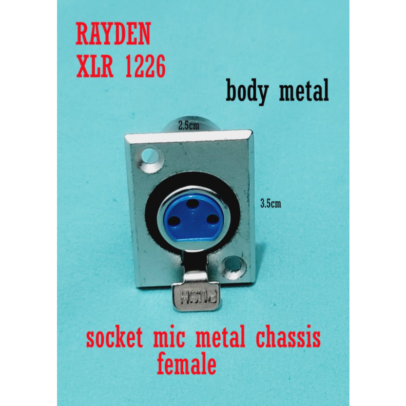 Rayden XLR1226 Soket MIC female body chassis box canon jack konektor