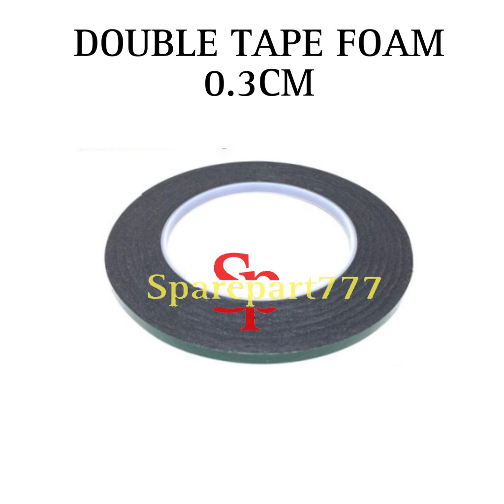 Foam Busa Double Tape Lebar 0.3cm 0.5cm 3mm 5mm - Lem Adhesive Dobel Tip Doble Tep 3cm 5cm