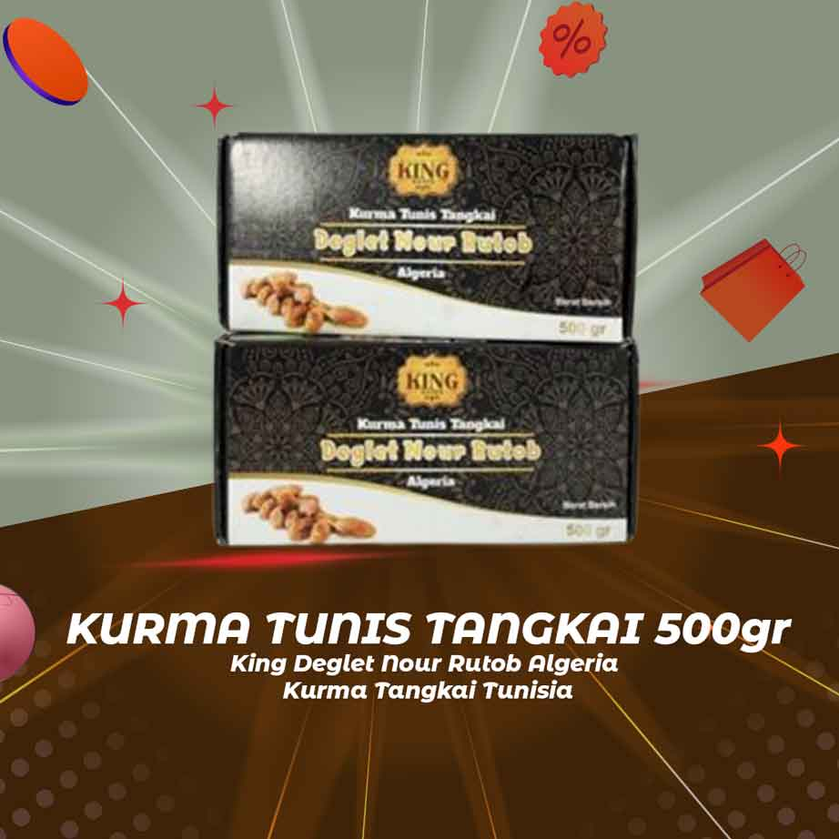 

KURMA TUNIS TANGKAI Dates| King Deglet Nour Rutob 500gr Algeria | Kurma Tunisia Tangkai