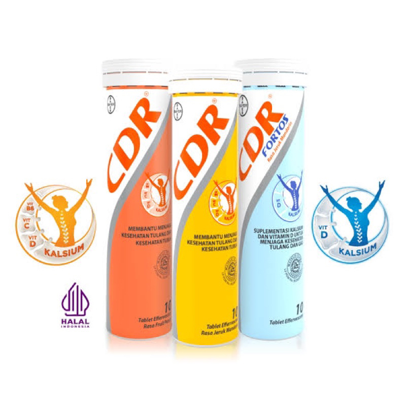 CDR Suplemen & CDR FORTOS Kalsium Rasa Jeruk 100%Ori