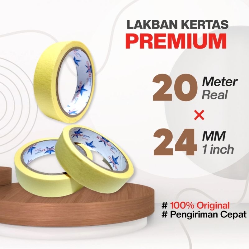 

(COD) LAKBAN KERTAS 20M × 24MM(1INCH) LENGKET SEVENSTAR